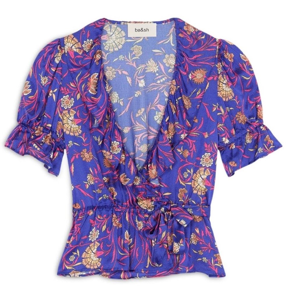 NWT  BA&SH Chella Floral Ruffled top